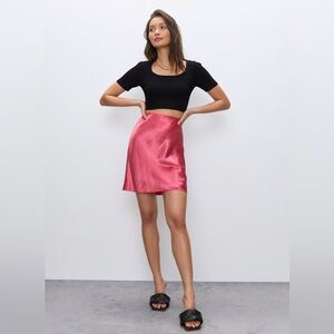 Aritzia Babaton Pink Slip Mini Skirt‎